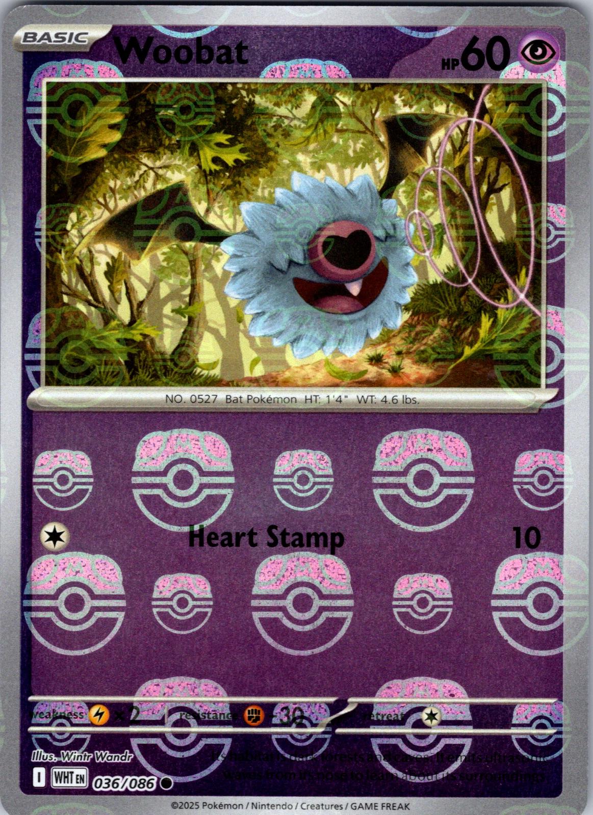 Woobat (Master Ball Pattern), White Flare
