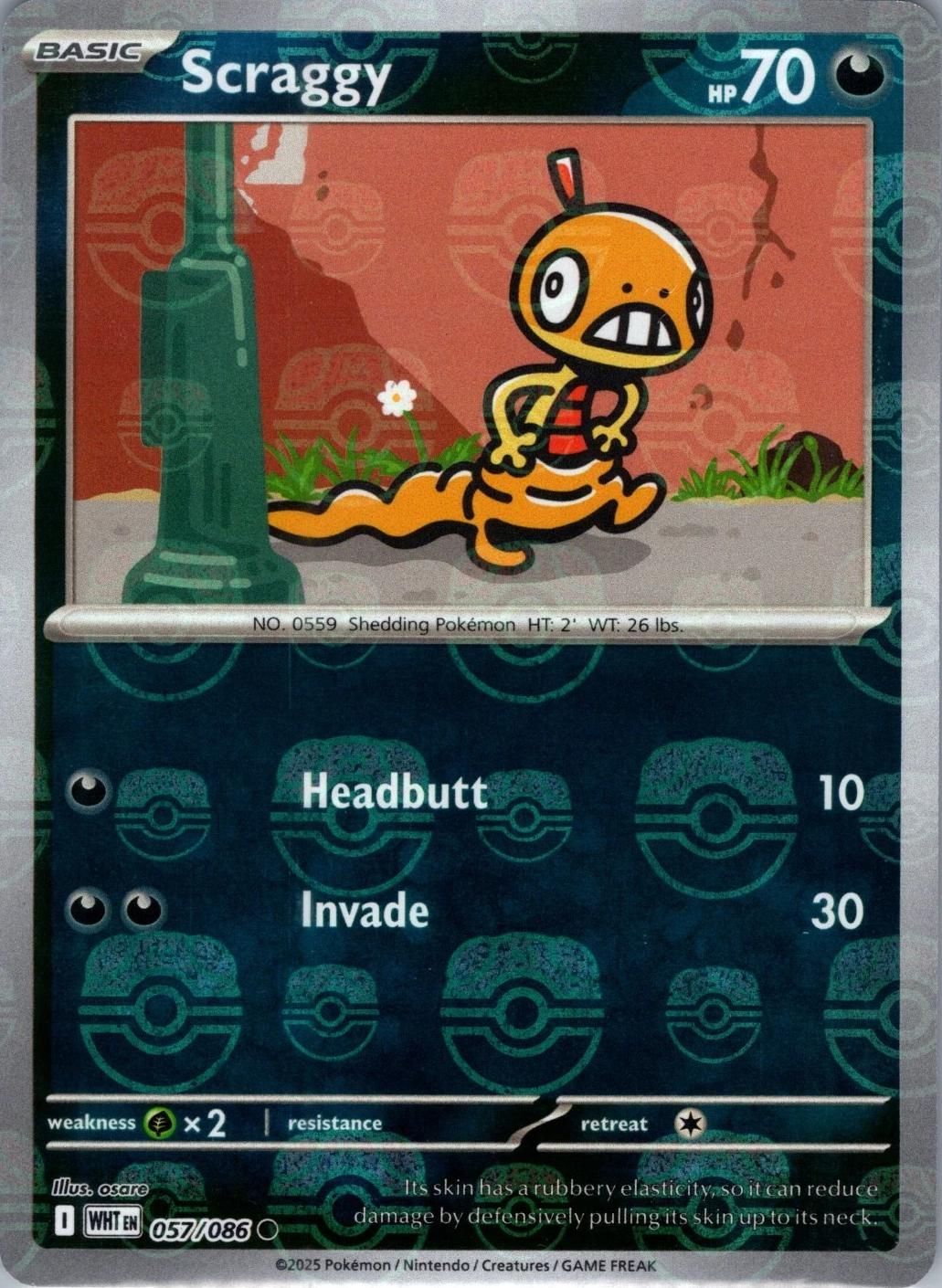 Scraggy (Master Ball Pattern), White Flare