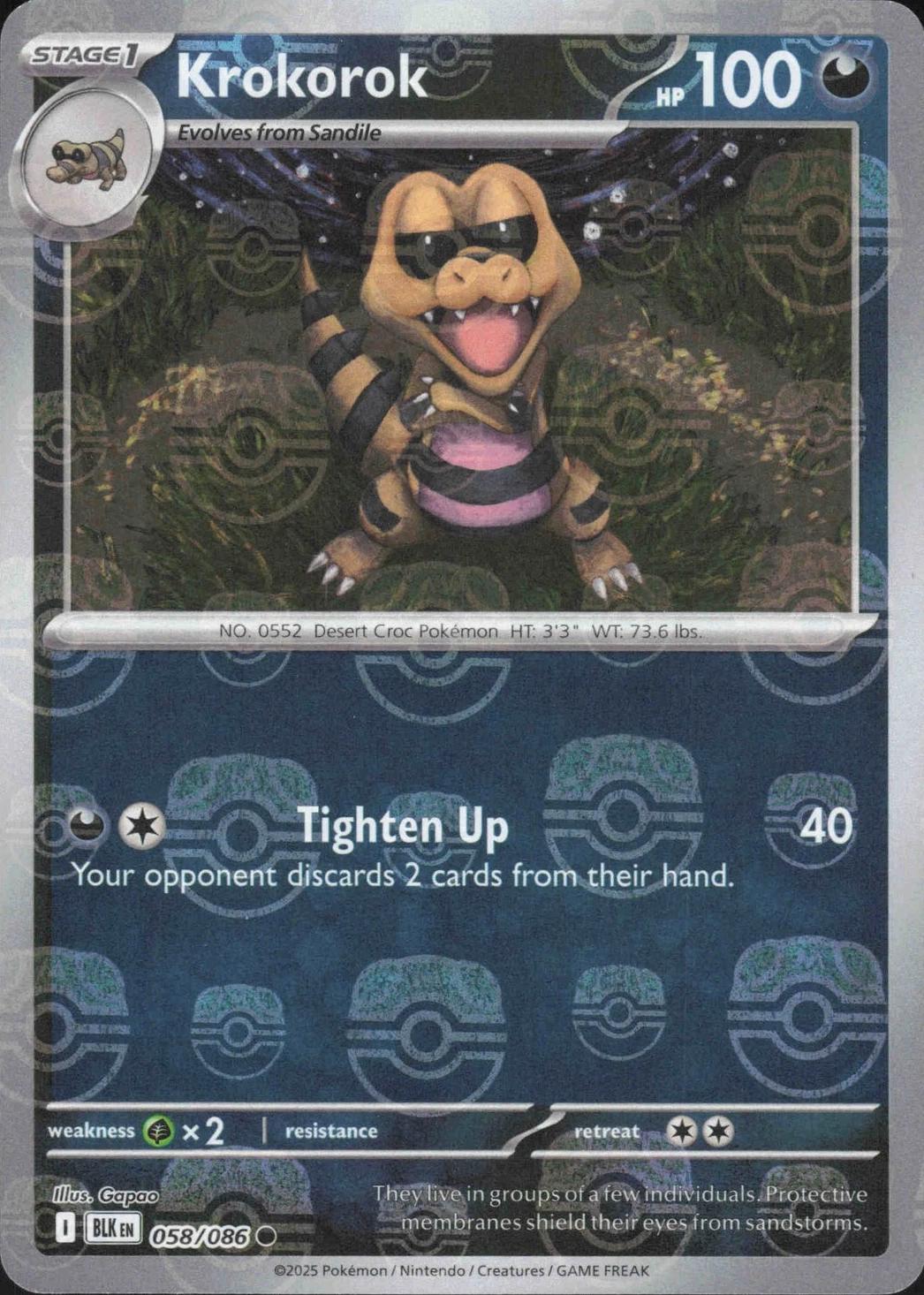 Krokorok (Master Ball Pattern), Black Bolt