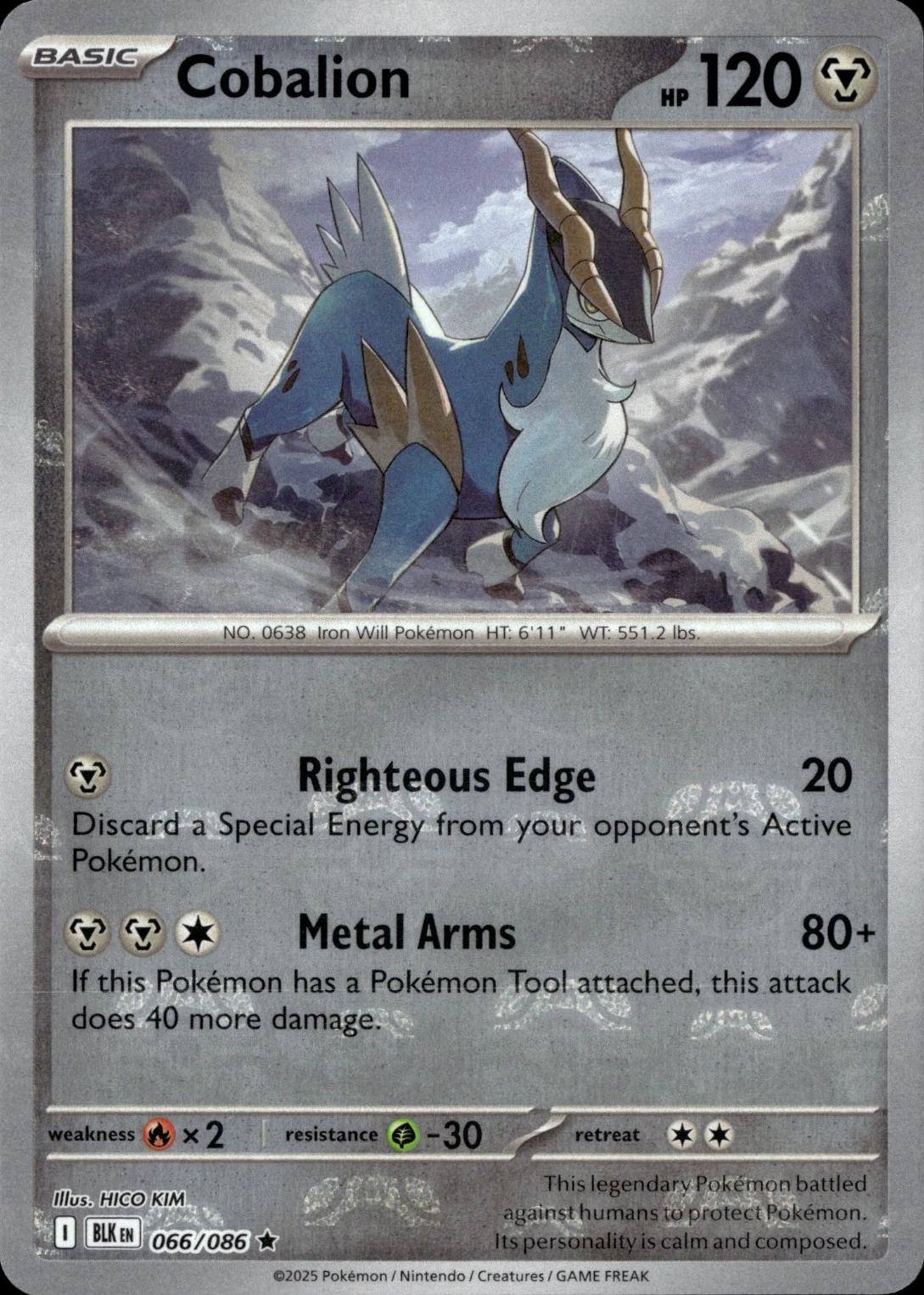 Cobalion (Master Ball Pattern), Black Bolt