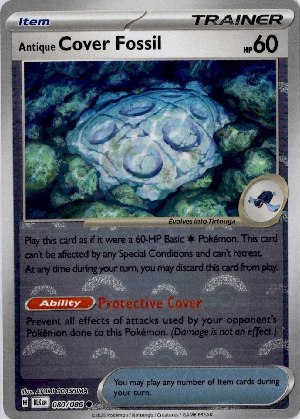 Antique Cover Fossil (Poke Ball Pattern), Black Bolt