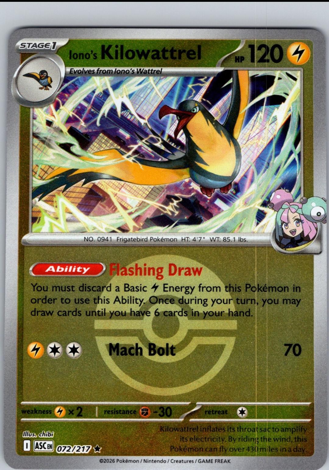 Iono's Kilowattrel (Poke Ball), Ascended Heroes