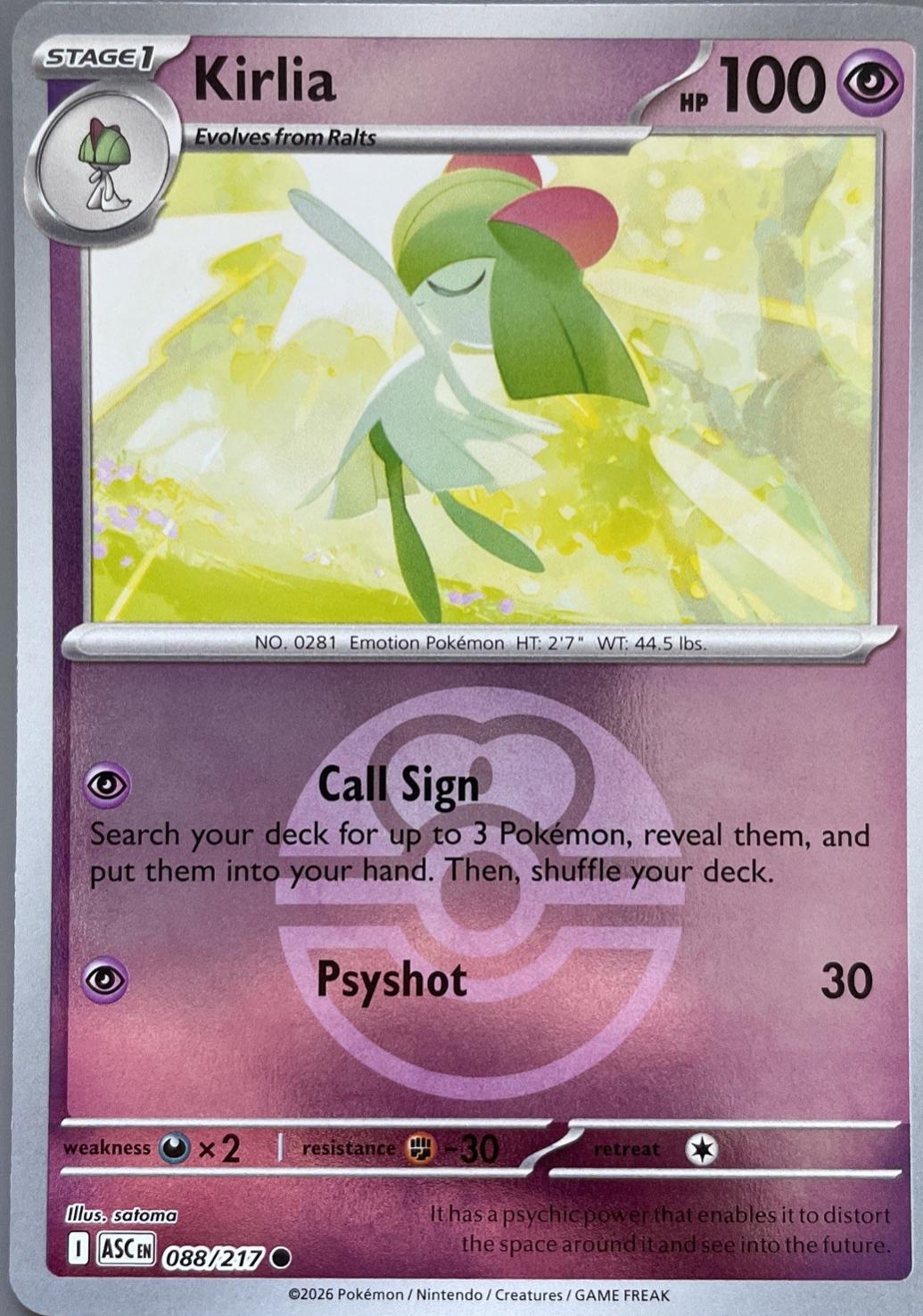 Kirlia (Love Ball), Ascended Heroes