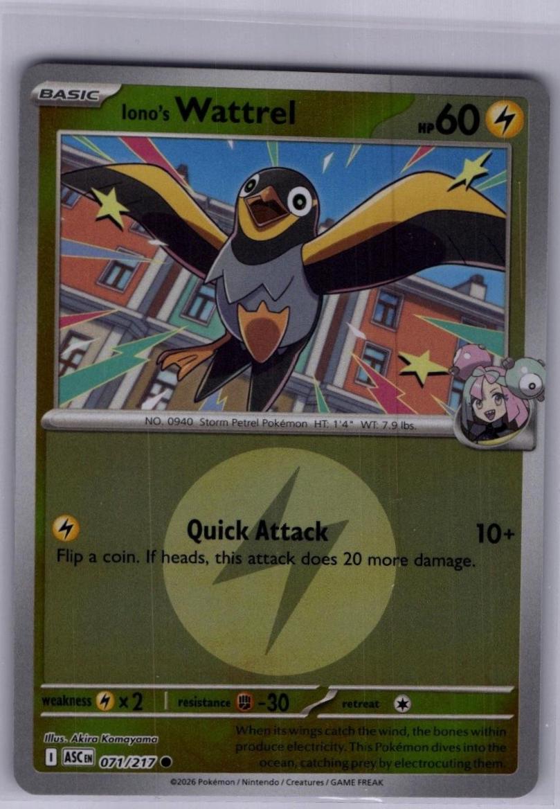 Iono's Wattrel (Energy Symbol Pattern), Ascended Heroes